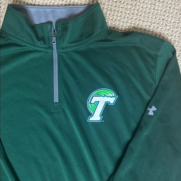 Under Armour Threadborne HeatGear ¼-Zip Pullover – Tulane Green Wave Logo, L, - Picture 2 of 3